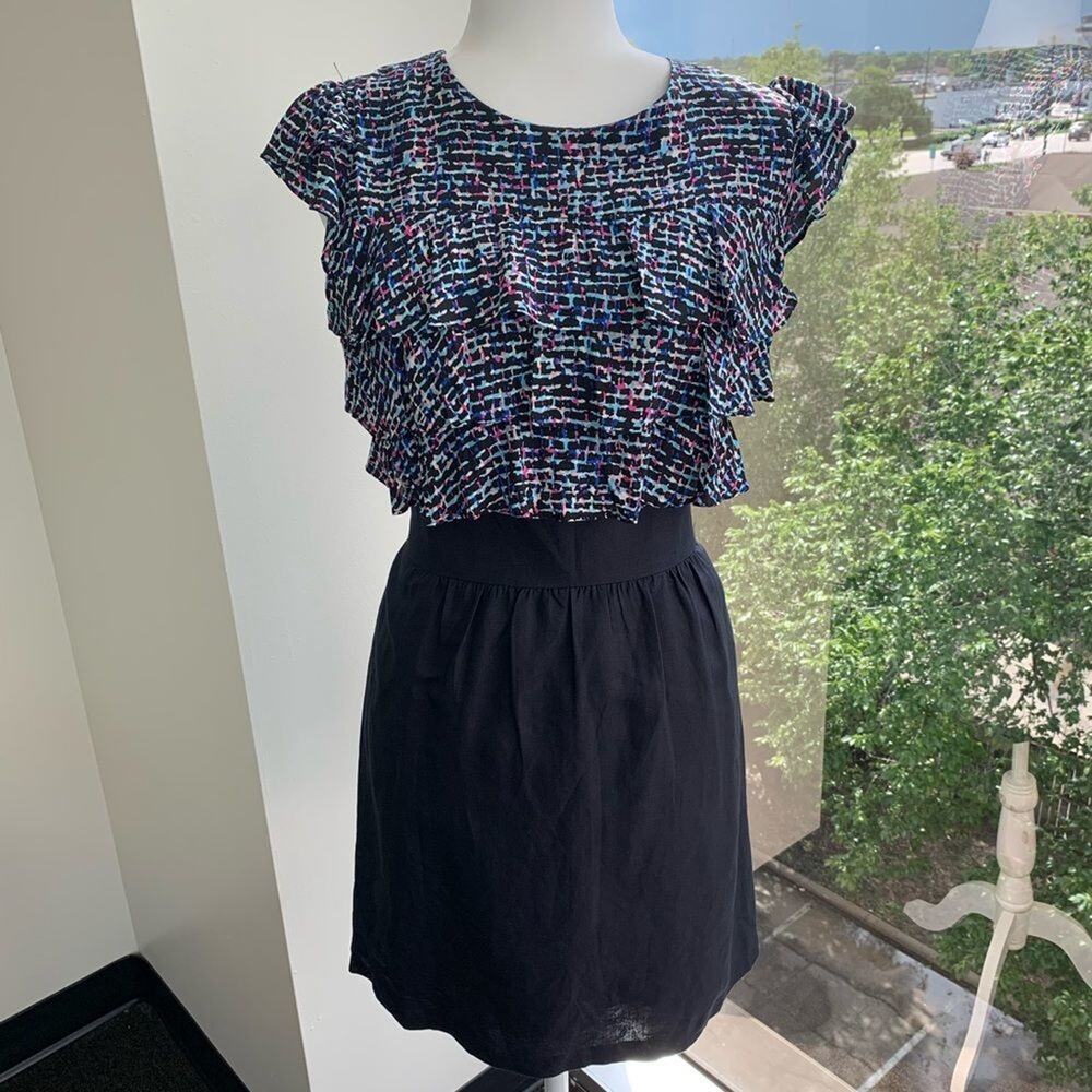 Navy blue pink and white, short dress
